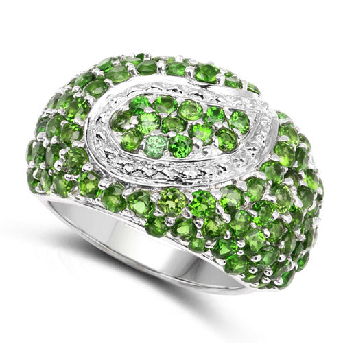 5.18 Carat Genuine Chrome Diopside .925 Sterling Silver Ring by Bids.com