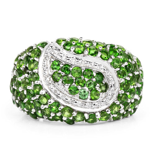 5.18 Carat Genuine Chrome Diopside .925 Sterling Silver Ring by Bids.com