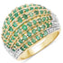 2.16 Carat Genuine Emerald and White Topaz .925 Sterling Silver Ring by Bids.com