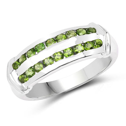 0.72 Carat Genuine Chrome Diopside .925 Sterling Silver Ring  DestGlow
