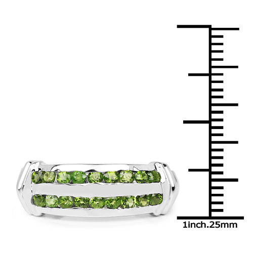 0.72 Carat Genuine Chrome Diopside .925 Sterling Silver Ring  DestGlow