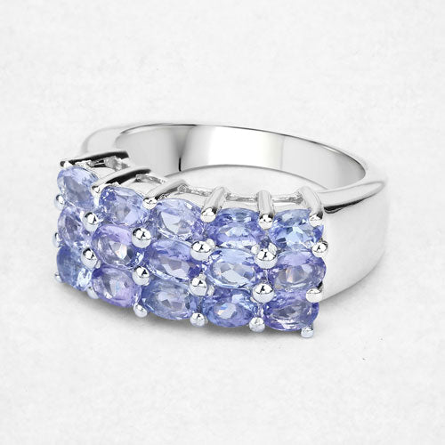 2.55 Carat Genuine Tanzanite .925 Sterling Silver Ring by Bids.com