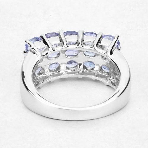2.55 Carat Genuine Tanzanite .925 Sterling Silver Ring by Bids.com