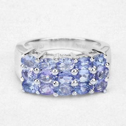 2.55 Carat Genuine Tanzanite .925 Sterling Silver Ring by Bids.com