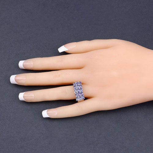2.55 Carat Genuine Tanzanite .925 Sterling Silver Ring by Bids.com