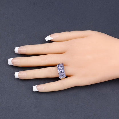 2.55 Carat Genuine Tanzanite .925 Sterling Silver Ring by Bids.com