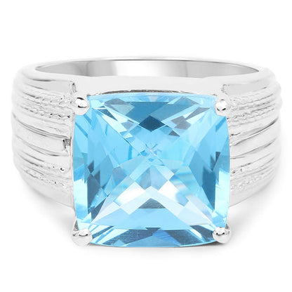 7.50 Carat Genuine Swiss Blue Topaz .925 Sterling Silver Ring by Bids.com