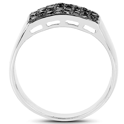 0.43 Carat Genuine Black Diamond .925 Sterling Silver Ring by Bids.com