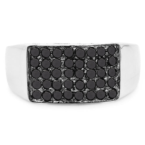 0.43 Carat Genuine Black Diamond .925 Sterling Silver Ring by Bids.com