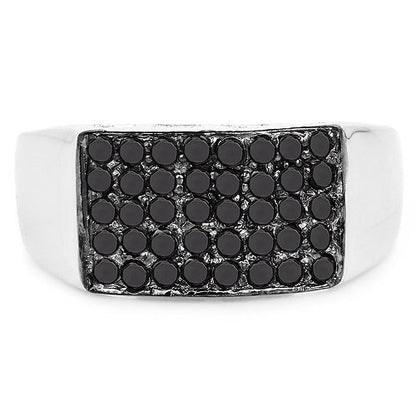 0.43 Carat Genuine Black Diamond .925 Sterling Silver Ring by Bids.com