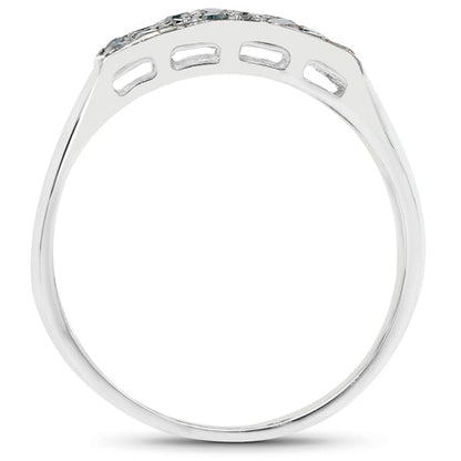 0.48 Carat Genuine Blue Diamond .925 Sterling Silver Ring by Bids.com