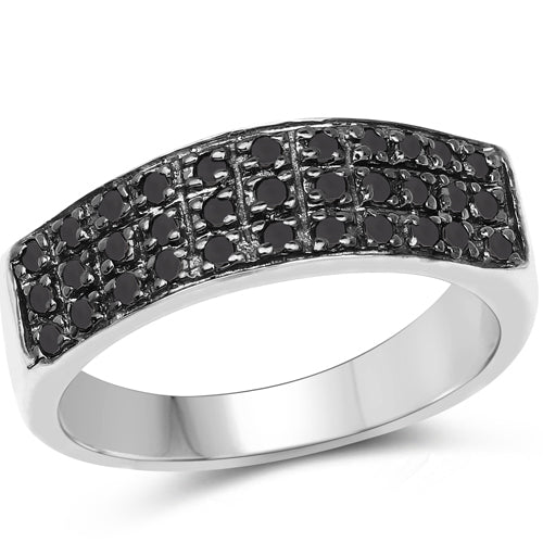 0.35 Carat Genuine Black Diamond .925 Sterling Silver Ring by Bids.com