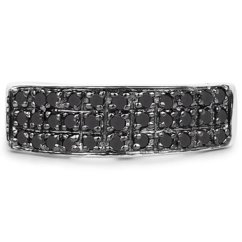 0.35 Carat Genuine Black Diamond .925 Sterling Silver Ring by Bids.com