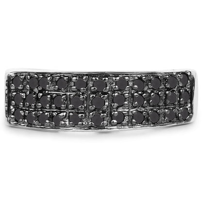 0.35 Carat Genuine Black Diamond .925 Sterling Silver Ring by Bids.com