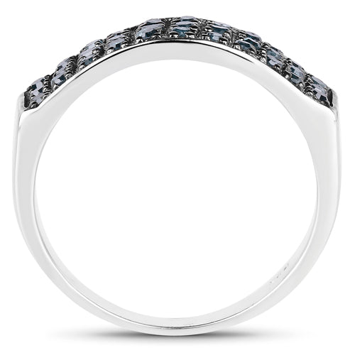 0.40 Carat Genuine Blue Diamond .925 Sterling Silver Ring by Bids.com