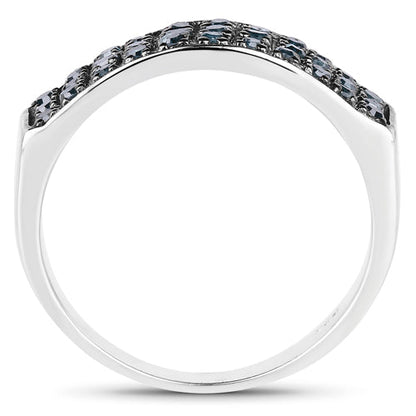 0.40 Carat Genuine Blue Diamond .925 Sterling Silver Ring by Bids.com
