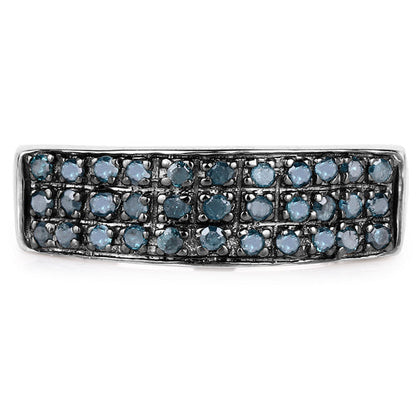 0.40 Carat Genuine Blue Diamond .925 Sterling Silver Ring by Bids.com