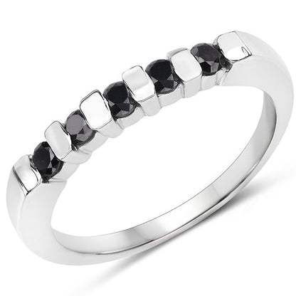 0.50 Carat Genuine Black Diamond .925 Sterling Silver Ring by Bids.com
