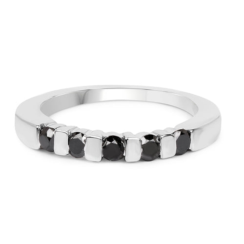 0.50 Carat Genuine Black Diamond .925 Sterling Silver Ring by Bids.com