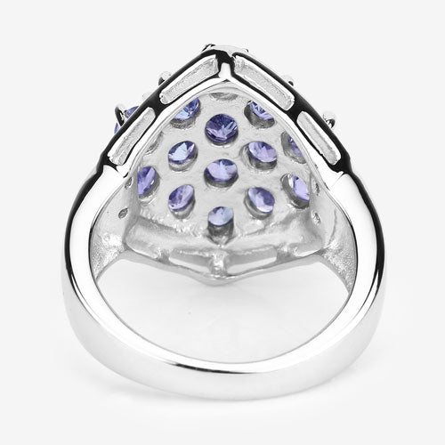2.41 Carat Genuine Tanzanite and White Topaz .925 Sterling Silver Ring by Bids.com