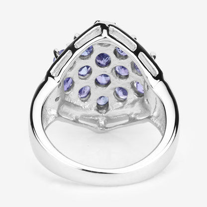 2.41 Carat Genuine Tanzanite and White Topaz .925 Sterling Silver Ring by Bids.com