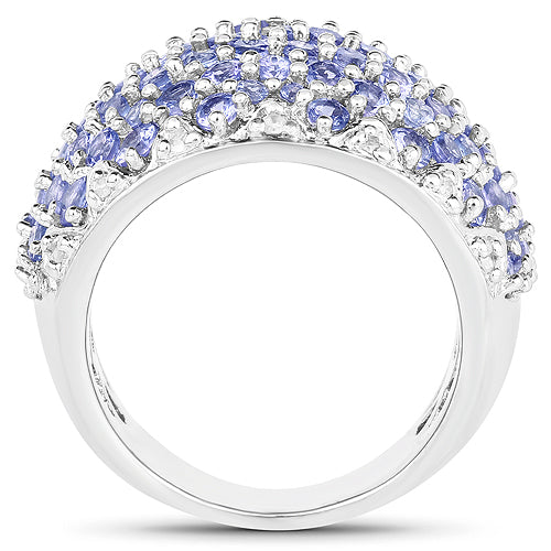 3.01 Carat Genuine Tanzanite and White Diamond .925 Sterling Silver Ring by Bids.com