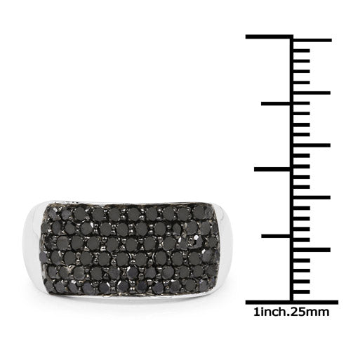 1.21 Carat Genuine Black Diamond .925 Sterling Silver Ring by Bids.com