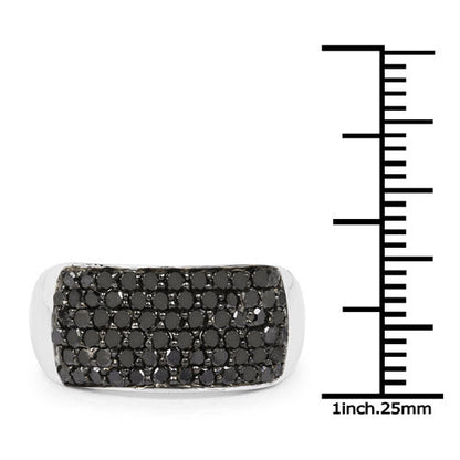 1.21 Carat Genuine Black Diamond .925 Sterling Silver Ring by Bids.com