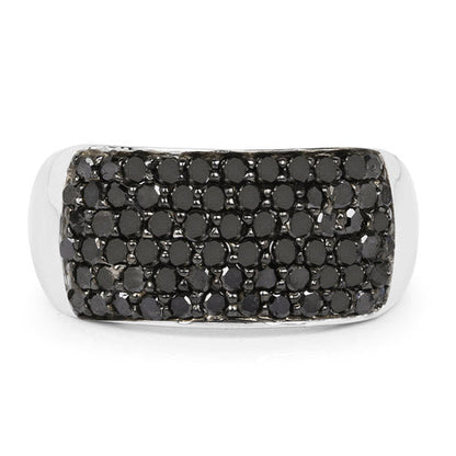 1.21 Carat Genuine Black Diamond .925 Sterling Silver Ring by Bids.com