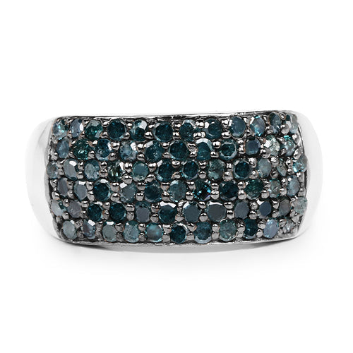 1.17 Carat Genuine Blue Diamond .925 Sterling Silver Ring by Bids.com
