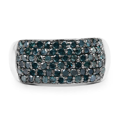 1.17 Carat Genuine Blue Diamond .925 Sterling Silver Ring by Bids.com