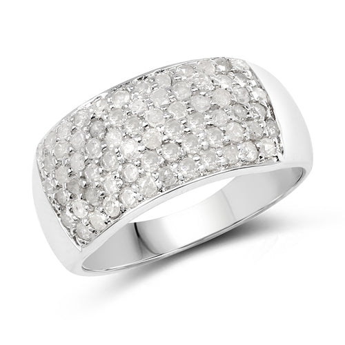 1.21 Carat Genuine White Diamond .925 Sterling Silver Ring by Bids.com