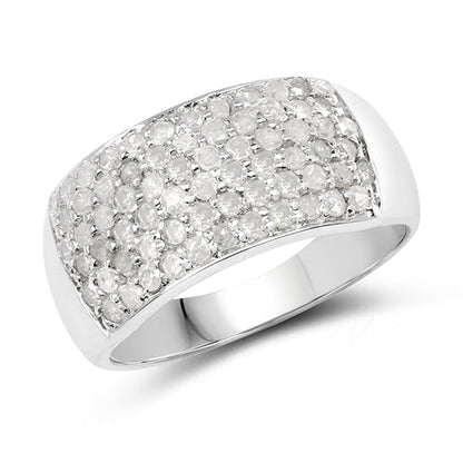 1.21 Carat Genuine White Diamond .925 Sterling Silver Ring by Bids.com