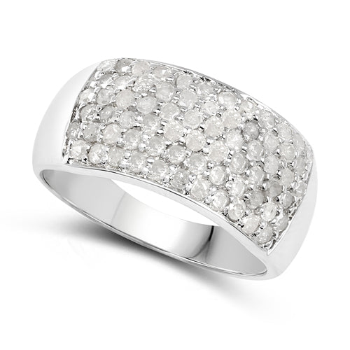 1.21 Carat Genuine White Diamond .925 Sterling Silver Ring by Bids.com