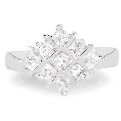 1.08 Carat Genuine White Sapphire .925 Sterling Silver Ring by Bids.com
