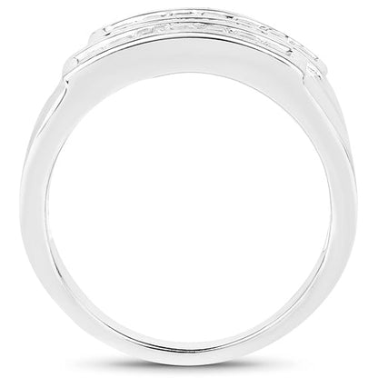 0.70 Carat Genuine White Sapphire .925 Sterling Silver Ring by Bids.com