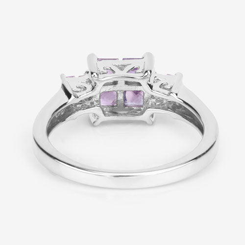 0.96 Carat Genuine Pink Sapphire .925 Sterling Silver Ring by Bids.com