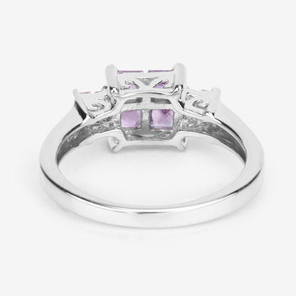 0.96 Carat Genuine Pink Sapphire .925 Sterling Silver Ring by Bids.com