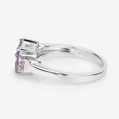 0.96 Carat Genuine Pink Sapphire .925 Sterling Silver Ring by Bids.com