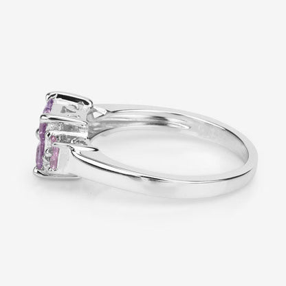 0.96 Carat Genuine Pink Sapphire .925 Sterling Silver Ring by Bids.com