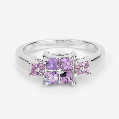 0.96 Carat Genuine Pink Sapphire .925 Sterling Silver Ring by Bids.com
