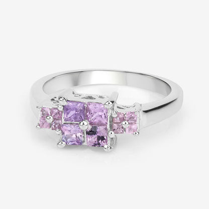 0.96 Carat Genuine Pink Sapphire .925 Sterling Silver Ring by Bids.com