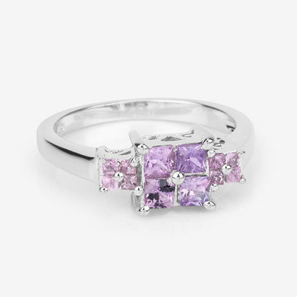 0.96 Carat Genuine Pink Sapphire .925 Sterling Silver Ring by Bids.com