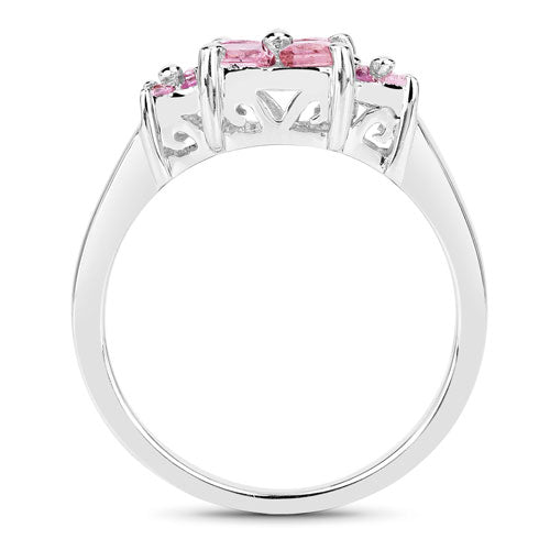 0.96 Carat Genuine Pink Sapphire .925 Sterling Silver Ring by Bids.com