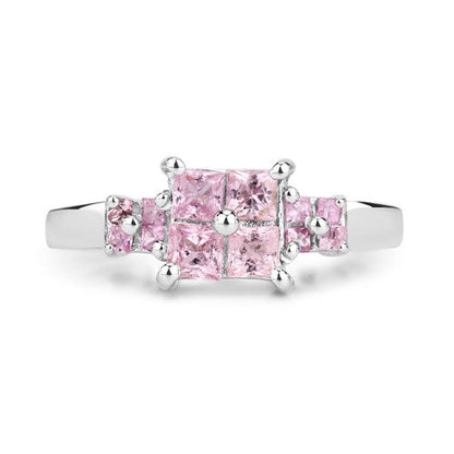 0.96 Carat Genuine Pink Sapphire .925 Sterling Silver Ring by Bids.com