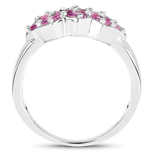 1.20 Carat Genuine Pink Sapphire .925 Sterling Silver Ring by Bids.com