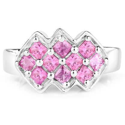 1.20 Carat Genuine Pink Sapphire .925 Sterling Silver Ring by Bids.com