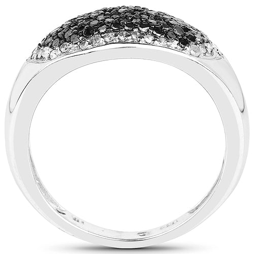 0.46 Carat Genuine Black Diamond and White Diamond .925 Sterling Silver Ring by Bids.com
