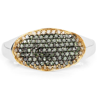 0.45 Carat Genuine Green Diamond and Yellow Diamond .925 Sterling Silver Ring by Bids.com