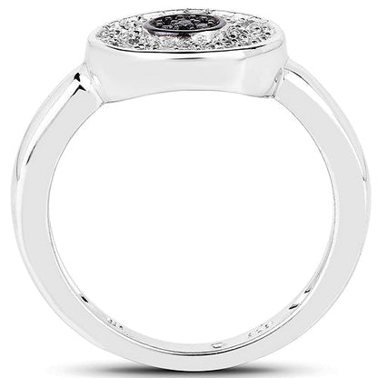 0.20 Carat Genuine Black Diamond and White Diamond .925 Sterling Silver Ring by Bids.com